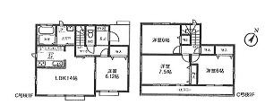 Floor plan. 26,800,000 yen, 4LDK, Land area 122.95 sq m , Building area 91.7 sq m