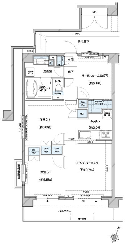 Floor: 2LDK + S (storeroom) + WIC, the occupied area: 66.43 sq m, Price: 31,400,000 yen, now on sale