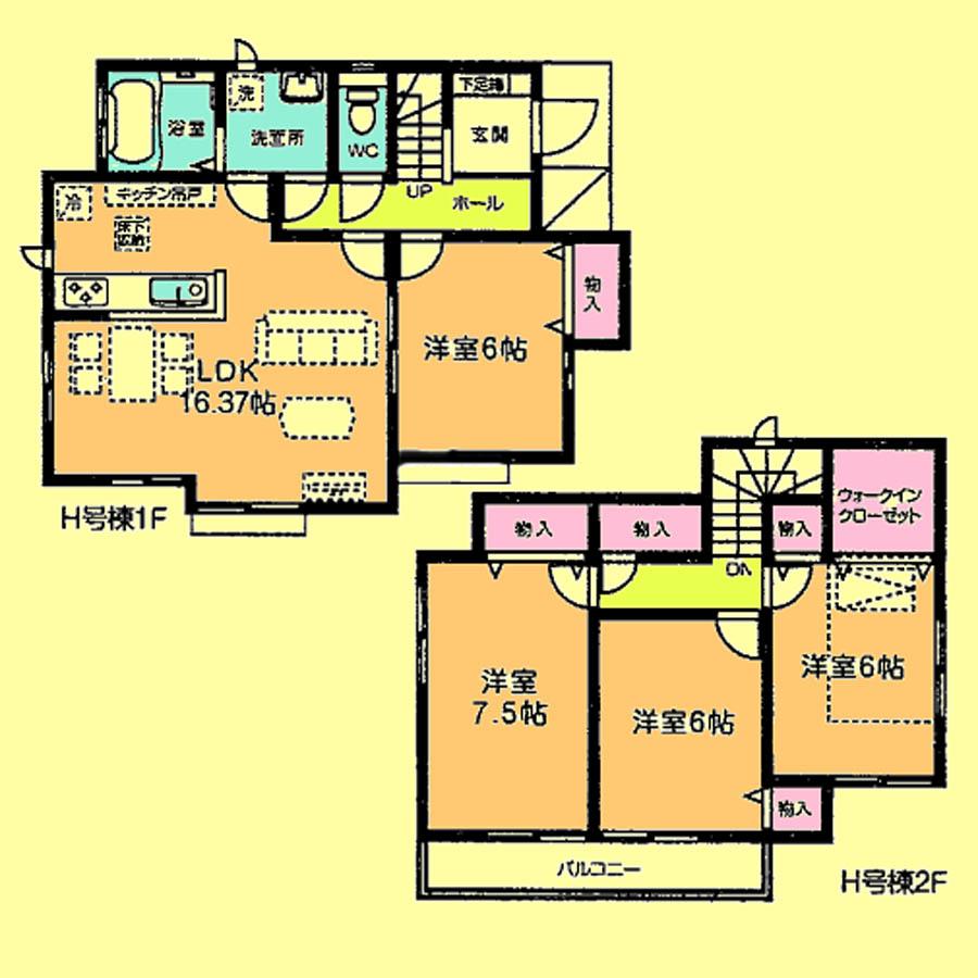 Floor plan. Price 22,800,000 yen, 4LDK, Land area 119.55 sq m , Building area 100.4 sq m