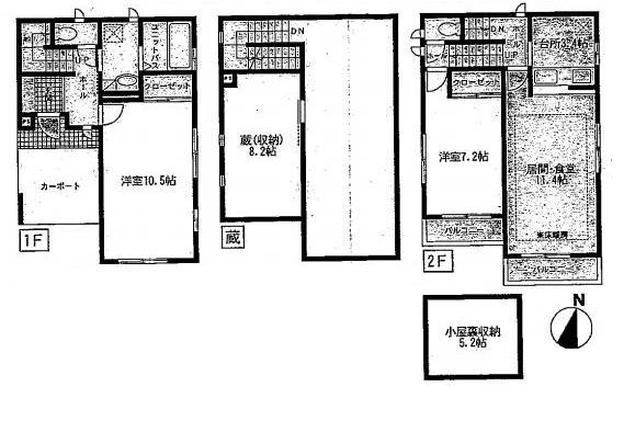 Floor plan. 14.5 million yen, 3LDK, Land area 74.84 sq m , Building area 80 sq m