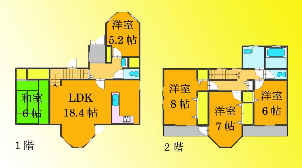 Floor plan. 37,200,000 yen, 5LDK, Land area 180.65 sq m , Building area 120.68 sq m floor plan