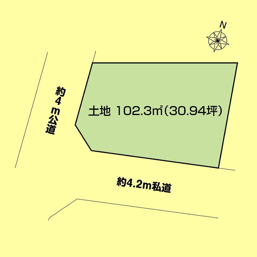 Compartment figure. Land price 15.8 million yen, Land area 102.3 sq m