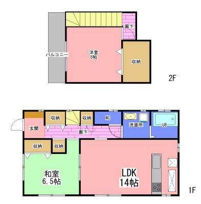 Floor plan. 38,500,000 yen, 2LDK, Land area 207.67 sq m , Building area 77.83 sq m
