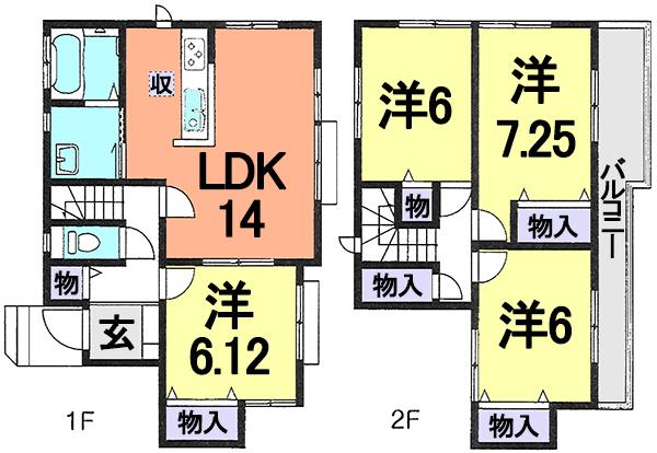 Floor plan. 21.5 million yen, 4LDK, Land area 120 sq m , Building area 94.18 sq m