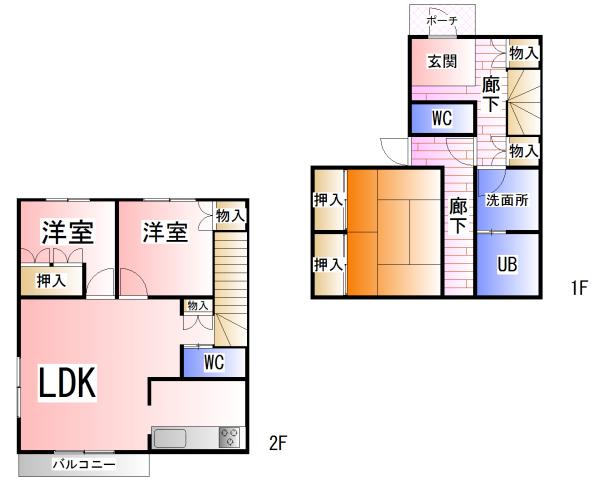 Floor plan. 9.8 million yen, 3LDK, Land area 83 sq m , Building area 85.5 sq m