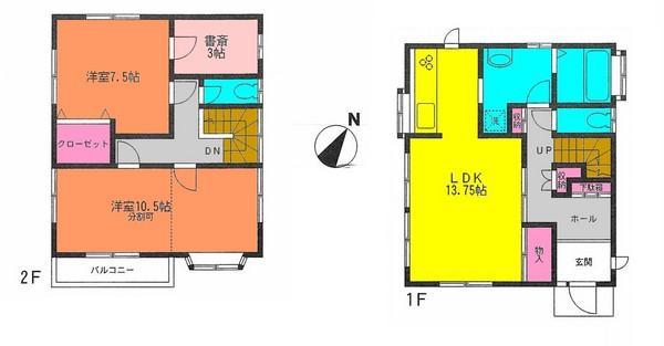 Floor plan. 16.8 million yen, 2LDK+S, Land area 112.62 sq m , Building area 92.74 sq m