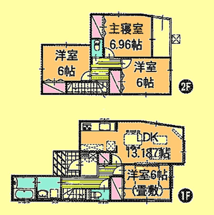 Floor plan. 18.4 million yen, 4LDK, Land area 107 sq m , Building area 95.48 sq m located view in addition to this, It will be provided by the hope of design books, such as layout. 