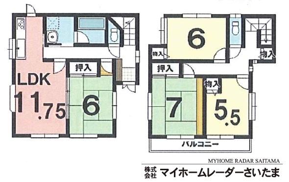 Floor plan. 17.8 million yen, 4LDK, Land area 101.75 sq m , Building area 92.4 sq m south road  ☆ It is good and warm home per yang.  ☆ It has been renovation, It is very clean.  ☆ Everyone can be very happy family with a solid 4LDK.