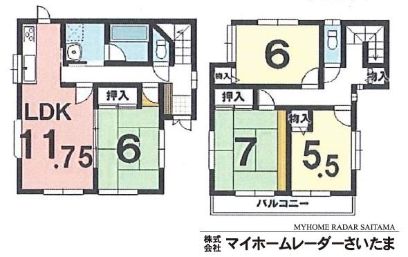 Floor plan. 17.8 million yen, 4LDK, Land area 101.75 sq m , Building area 92.4 sq m south road ☆ It is good and warm home per yang. ☆ It has been renovation, It is very clean. ☆ Everyone can be very happy family with a solid 4LDK.