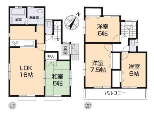 Floor plan. 31,800,000 yen, 4LDK, Land area 128.58 sq m , Building area 96.05 sq m floor plan
