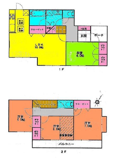 Floor plan. 21.5 million yen, 4LDK, Land area 137.52 sq m , Building area 98.41 sq m