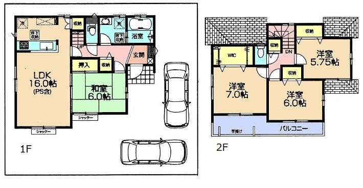 Floor plan. 36,800,000 yen, 4LDK, Land area 135.54 sq m , Building area 100.19 sq m