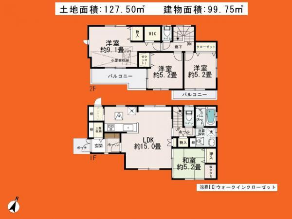 Floor plan. 33,800,000 yen, 4LDK, Land area 127.5 sq m , Building area 99.75 sq m