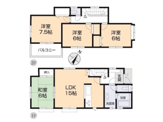 Floor plan. 28.8 million yen, 4LDK, Land area 144.32 sq m , Building area 96.05 sq m floor plan