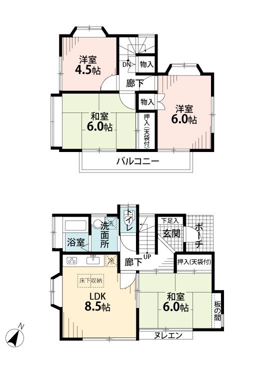 Floor plan. 19.9 million yen, 4LDK, Land area 106.44 sq m , Building area 74.66 sq m