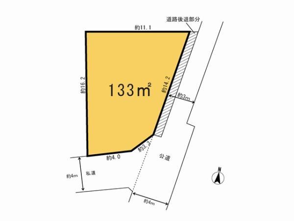 Compartment figure. Land price 14.5 million yen, Land area 133 sq m