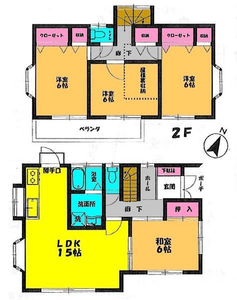 Floor plan. 18.9 million yen, 4LDK, Land area 109 sq m , Building area 95.89 sq m