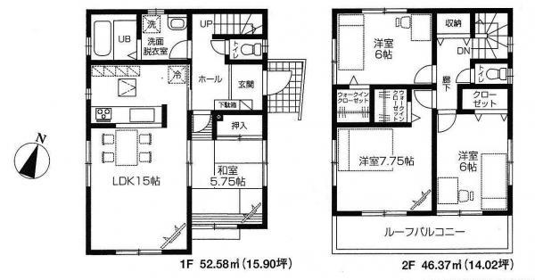 Floor plan. 25,800,000 yen, 4LDK, Land area 130.73 sq m , Building area 98.95 sq m