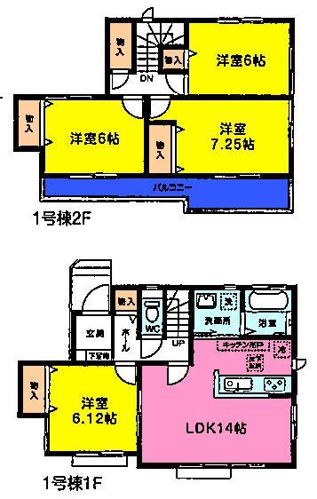 Floor plan. 21.5 million yen, 4LDK, Land area 120.8 sq m , Building area 94.18 sq m