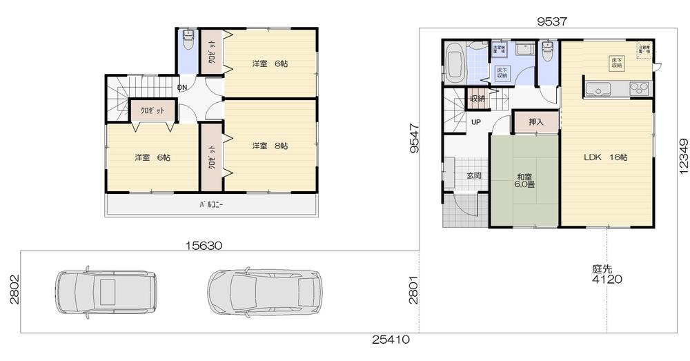 Floor plan. (Building 2), Price 32,300,000 yen, 4LDK, Land area 162.17 sq m , Building area 104.33 sq m
