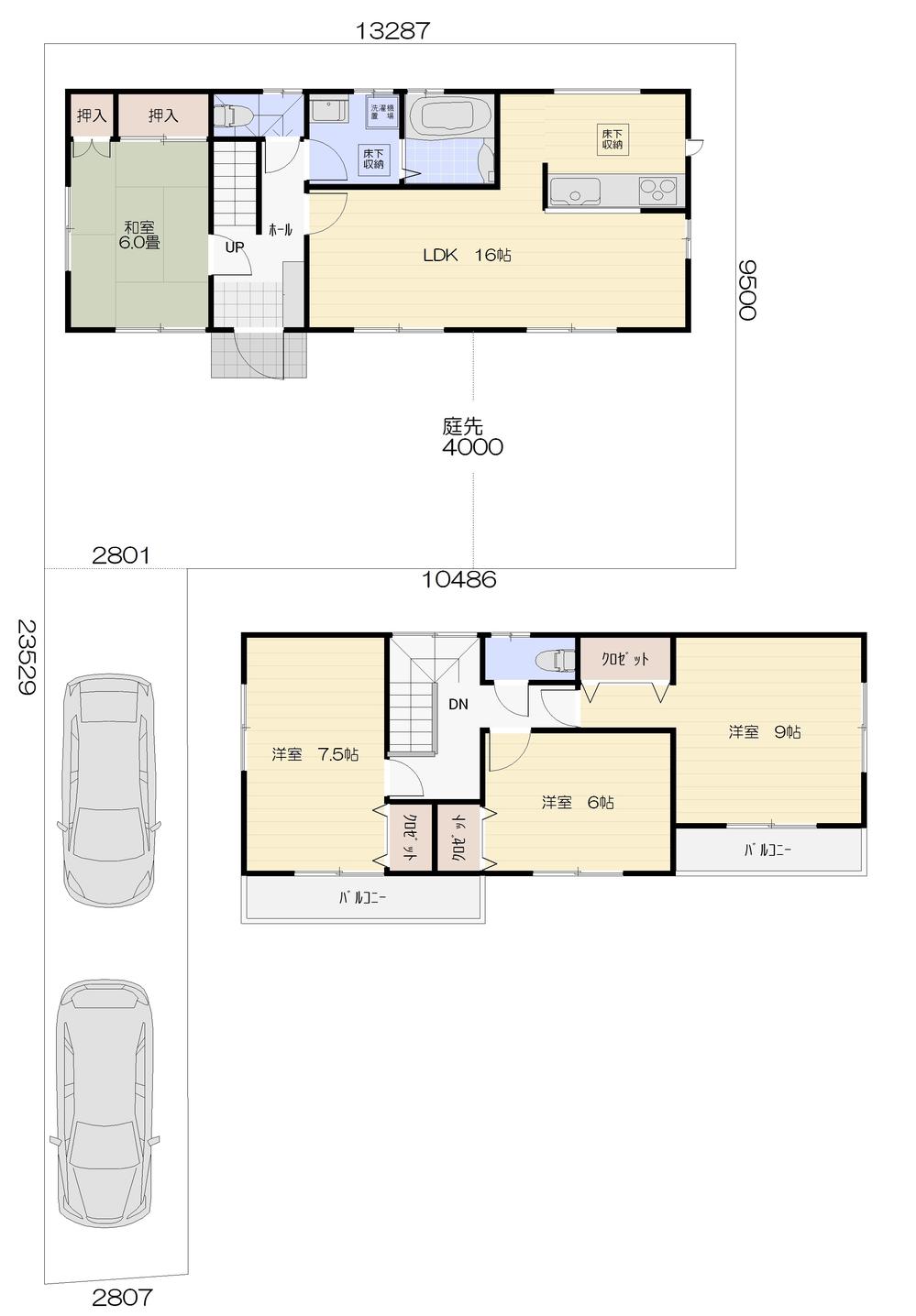Floor plan. (6 Building), Price 31,800,000 yen, 4LDK, Land area 165.25 sq m , Building area 105.99 sq m