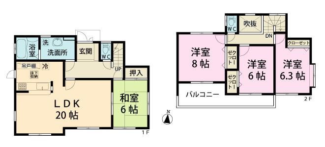 Floor plan. 27,800,000 yen, 4LDK, Land area 385.54 sq m , Building area 109.3 sq m