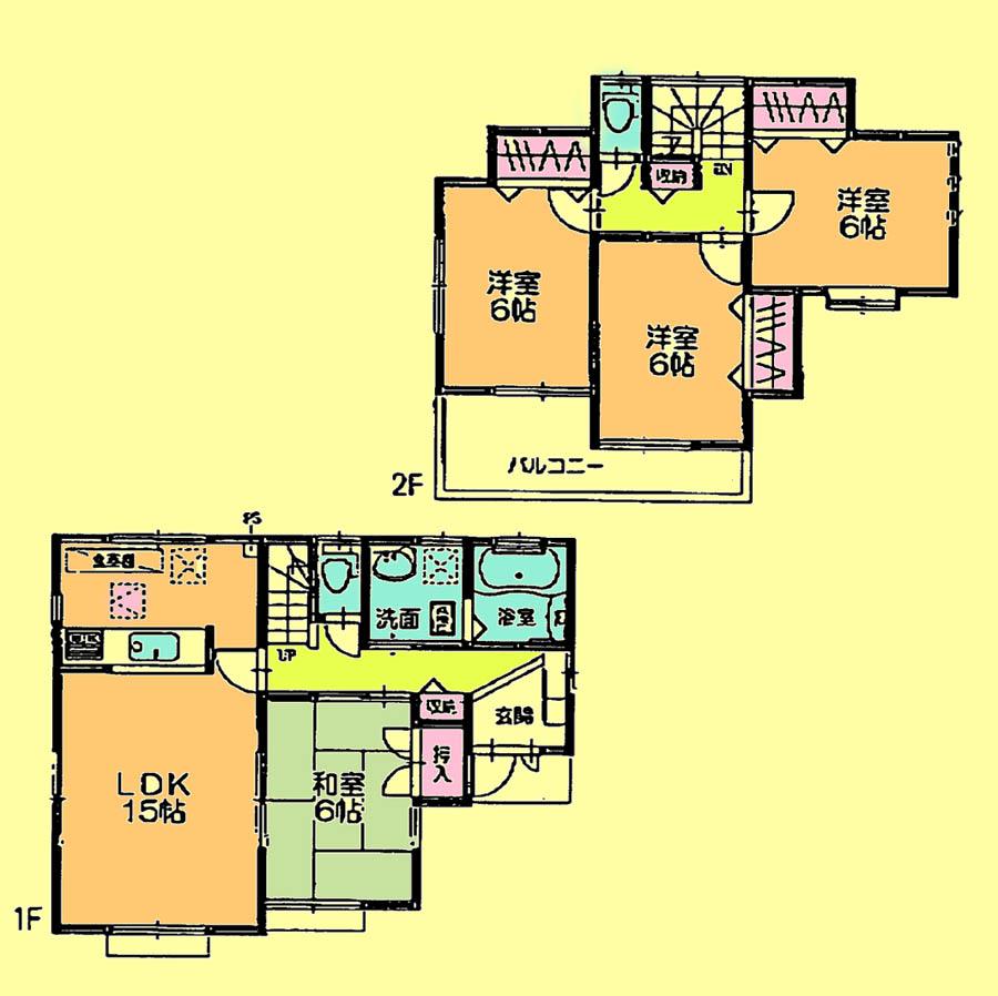 Floor plan. Price 22,800,000 yen, 4LDK, Land area 132.14 sq m , Building area 95.22 sq m