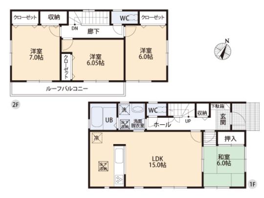 Floor plan. 29,800,000 yen, 4LDK, Land area 142.24 sq m , Building area 98.53 sq m floor plan