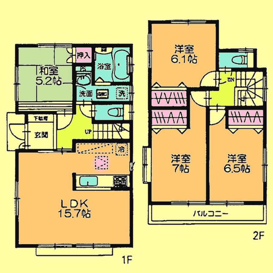 Floor plan. Price 23.8 million yen, 4LDK, Land area 117.16 sq m , Building area 95.02 sq m