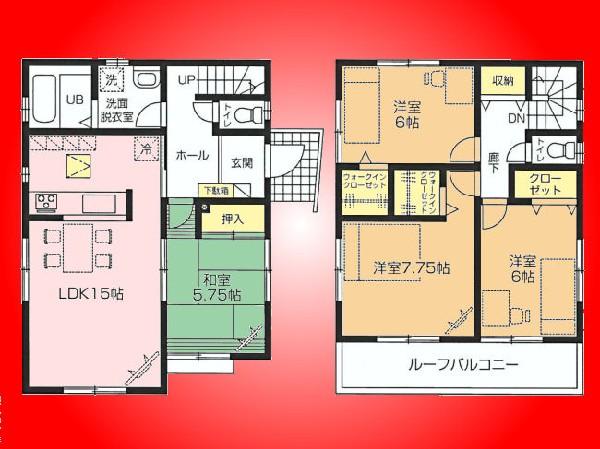 Floor plan. 25,800,000 yen, 4LDK, Land area 130.73 sq m , Building area 98.95 sq m