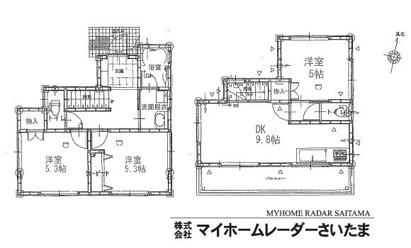 Floor plan. 18,800,000 yen, 3LDK, Land area 80.94 sq m , Building area 64.44 sq m   ☆ A little smallish cute new construction ☆ Family gathering place in the second floor living room design is always warm ☆ Firmly 3LDL