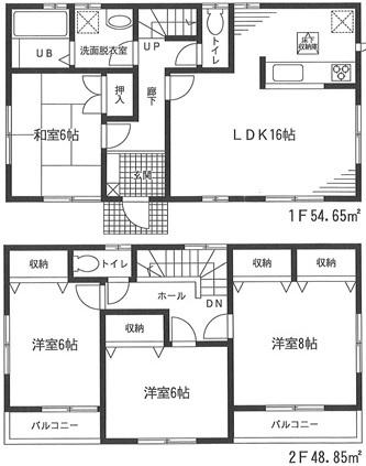 Floor plan. 35,800,000 yen, 4LDK, Land area 134.95 sq m , Building area 103.5 sq m