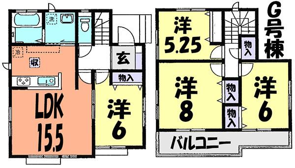 Floor plan. (G Building), Price 20.8 million yen, 4LDK, Land area 120.2 sq m , Building area 93.15 sq m