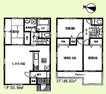 Floor plan. 29.5 million yen, 4LDK, Land area 187 sq m , Building area 104.33 sq m