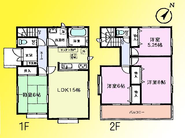 Floor plan. 29,800,000 yen, 4LDK, Land area 154.09 sq m , Building area 96.05 sq m