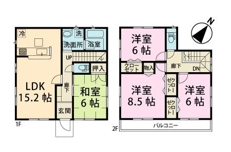 Floor plan. (4 Building), Price 31,800,000 yen, 4LDK, Land area 146.36 sq m , Building area 98.01 sq m