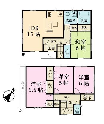 Floor plan. (3 Building), Price 35,800,000 yen, 4LDK, Land area 140.01 sq m , Building area 101.25 sq m