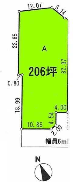 Compartment figure. Land price 24,800,000 yen, Land area 683 sq m