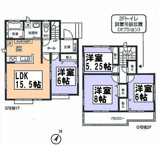 Floor plan. (G Building), Price 20.8 million yen, 4LDK, Land area 120.2 sq m , Building area 93.15 sq m