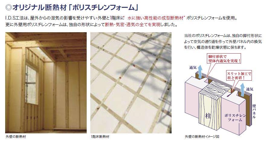 Construction ・ Construction method ・ specification. Insulation, 1F floor, Using polystyrene foam on the wall portion