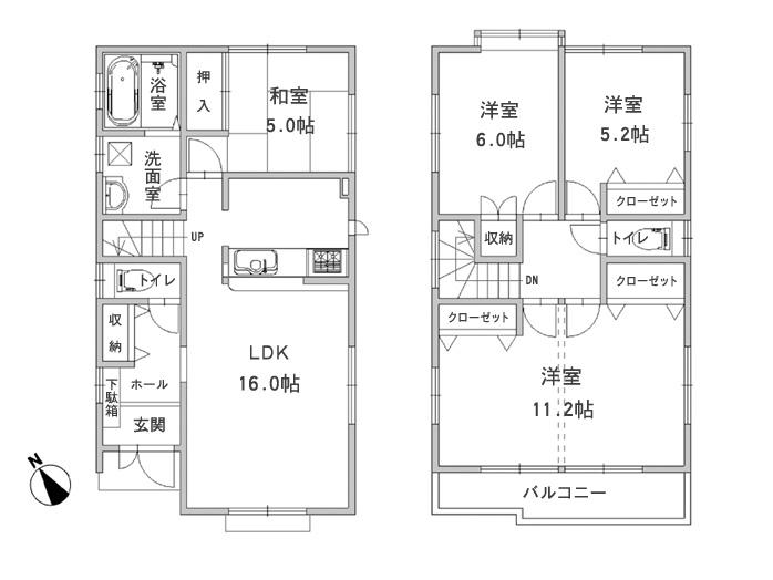 Floor plan. (II-3 Building), Price 36,800,000 yen, 4LDK, Land area 145.14 sq m , Building area 101.85 sq m