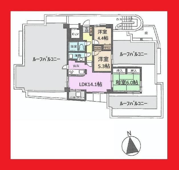 Floor plan. 3LDK, Price 30,800,000 yen, Occupied area 68.59 sq m , Balcony area 3.25 sq m