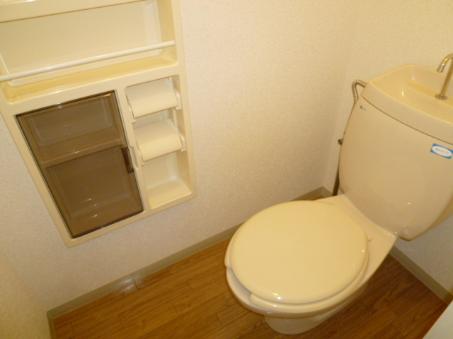 Toilet. It is a photograph of another room.