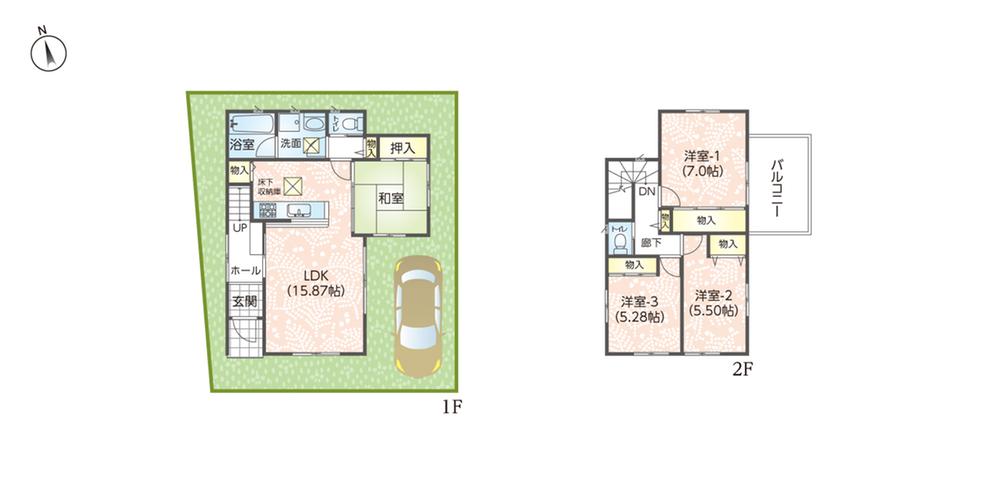 Building plan example (Perth ・ appearance). Building plan example (No. 1 place) building price 15,710,000 yen, Building area 94.19 sq m