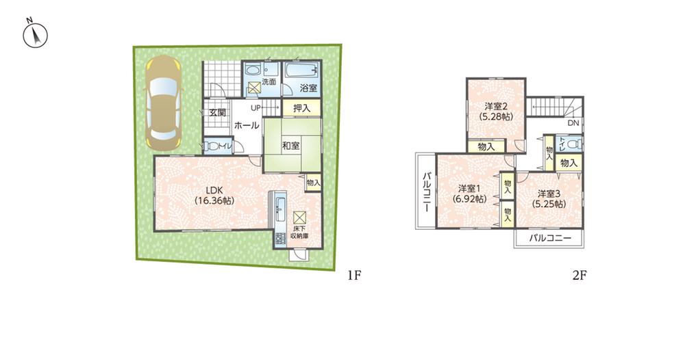 Building plan example (Perth ・ appearance). Building plan example (No. 6 locations) Building price 15,710,000 yen, Building area 93.98 sq m