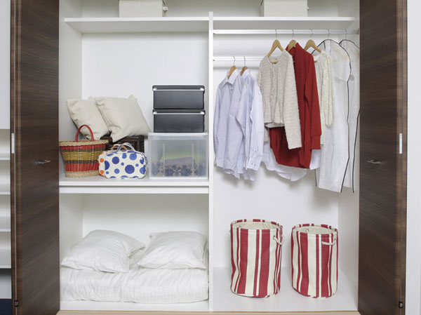 Interior.  [Futon closet] Storage capacity is proud of the futon closet having both the closet and function of the closet. (Type by different shape)