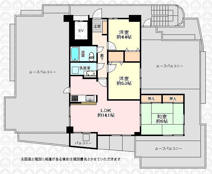 Floor plan. 3LDK, Price 30,800,000 yen, Occupied area 68.59 sq m , Balcony area 3.25 sq m floor plan