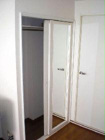 Living and room. Mirrored closet