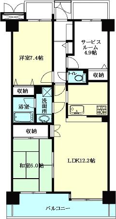 Floor plan. 2LDK + S (storeroom), Price 9.5 million yen, Occupied area 72.32 sq m , Balcony area 9.92 sq m