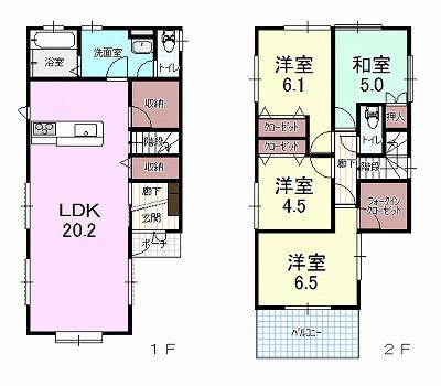 Floor plan. (8 Building), Price 44,800,000 yen, 4LDK, Land area 100.57 sq m , Building area 102.67 sq m